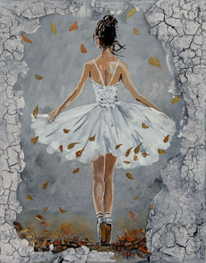 24 × 30 cm, Acyl, Marmormehl, Blattgold und Blattbronze (künstlich), Bildnummer 10