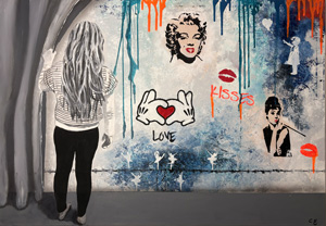 70x100 cm, Neonfarben, Acryl, Bildnummer 88