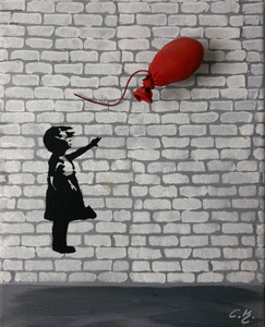 24x30 cm, Acryl, Luftbalon, Bildnummer 83