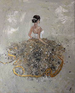 24x30 cm, Acryl, Strukturpaste, Glitzerteine, Bildnummer 95