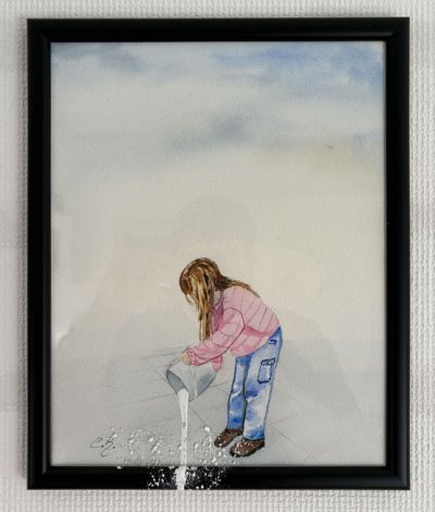 Bildnummer 48: Aquarell, ein wenig Acryl, 32 ✕ 25 cm (inkl. Rahmen)