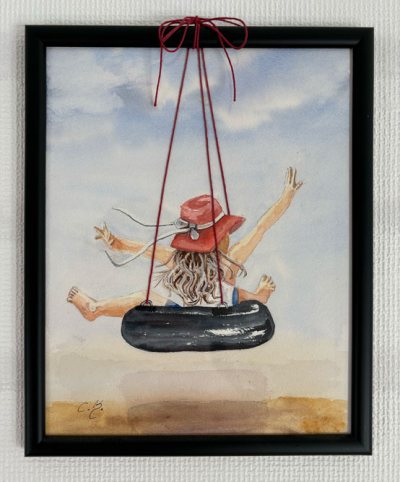 Bildnummer 50: Kordel, Aquarell, 32 ✕ 25 cm (inkl. Rahmen)