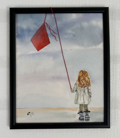 Bildnummer 52: Kordel, Aquarell, 32 ✕ 25 cm, (inkl. Rahmen)