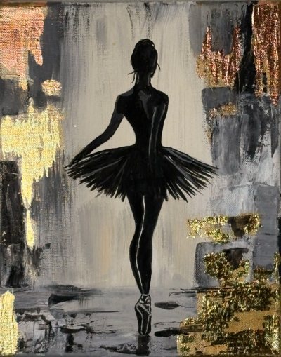 Bildnummer 2: Acryl, Blattgold und Blattbronze (künstlich), 24 ✕ 30 cm