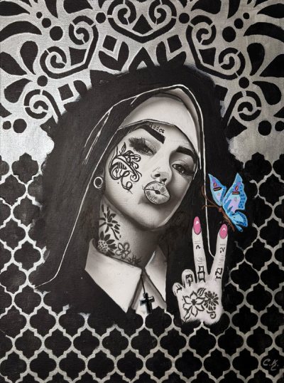 Bildnummer 74: Airbrush, Acryl, 40 ✕ 50 cm