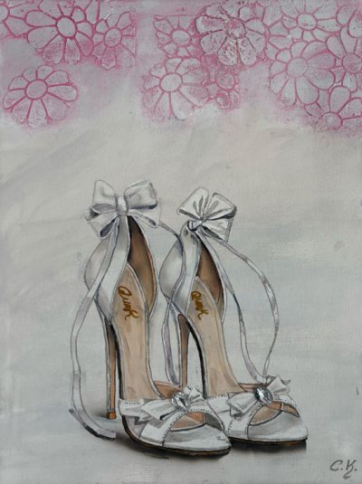 Bildnummer 36: Strukturpaste, Glitzersteine, 30 ✕ 40 cm