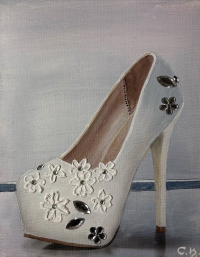 Bildnummer 79: Acryl, Strukturpaste, Glitzersteine, 24 ✕ 30 cm