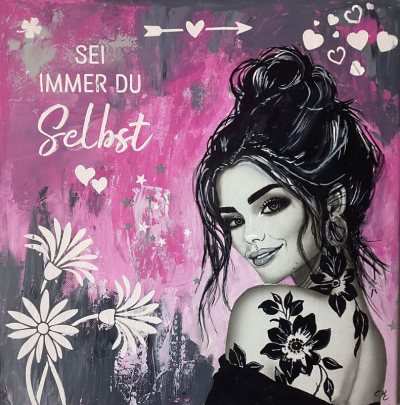 Bild 117: Acryl, Airbrush, Strukturpaste, 40 x 40 cm