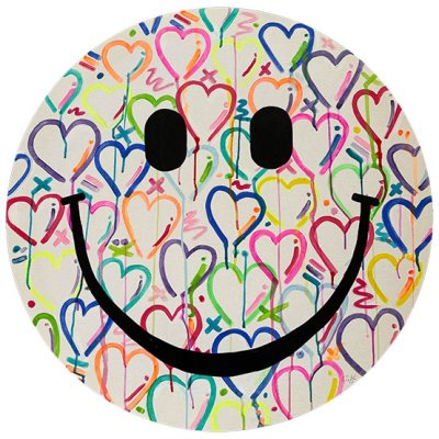 Bildnummer 46: Neonfarben, Acryl, 80 cm ⌀